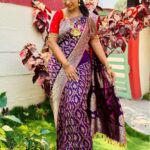 Manjula Paritala Instagram - #purplelove ♥️ #saree @sareesbyrenubindu #blouse @shilpareddy_couture