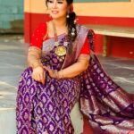 Manjula Paritala Instagram - #purplelove ♥️ #saree @sareesbyrenubindu #blouse @shilpareddy_couture