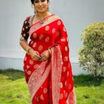 Manjula Paritala Instagram - #💕❤️ #satin Banaras saree @houseof.raadhya_sarees