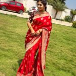 Manjula Paritala Instagram - #💕❤️ #satin Banaras saree @houseof.raadhya_sarees
