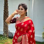 Manjula Paritala Instagram - #💕❤️ #satin Banaras saree @houseof.raadhya_sarees