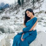 Megha Mathew Instagram - 🌨🌨🌨#saree #loveislove #sareelove #snowfall #happy #peaceofmind #freezing #himachal. @drape_studio_jitta. Himachal Pradesh