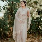 Megha Mathew Instagram - 🤍🤍🤍 👗 @glowthedesignerhub 📷 @jinu___jk @jk_storiesss #saree #sareelove #sareefashion #sareedraping #sareecollection #sareeindia.