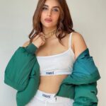 Miesha Saakshi Iyer Instagram - Even if you had instructions, You still couldn’t handle me ⚡️ . . . White co-odds @urbanic_in Puffer Jacket @burger.bae Accessories @urbanic_in @luluandskyofficial Mumbai, Maharashtra