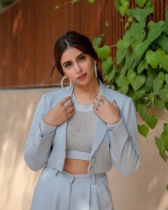 Miesha Saakshi Iyer Instagram - Baby Blues 🦋
.
.
PantSuit : @that.fetch.store 
📸 : @swagatsharmaphotography 
.
.
.
.
.
#ootd #ootdfashion #blue #pastel #mood #aesthetic #fashion #pantsuit #croppedblazer #photoshoot #lookbook #explore #postoftheday #thatfetchstore #miesha #mieshaiyer #grateful #gratitude #thankyouforeverything 🧿✨