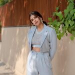 Miesha Saakshi Iyer Instagram - Baby Blues 🦋 . . PantSuit : @that.fetch.store 📸 : @swagatsharmaphotography . . . . . #ootd #ootdfashion #blue #pastel #mood #aesthetic #fashion #pantsuit #croppedblazer #photoshoot #lookbook #explore #postoftheday #thatfetchstore #miesha #mieshaiyer #grateful #gratitude #thankyouforeverything 🧿✨