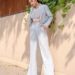Miesha Saakshi Iyer Instagram - Baby Blues 🦋 . . PantSuit : @that.fetch.store 📸 : @swagatsharmaphotography . . . . . #ootd #ootdfashion #blue #pastel #mood #aesthetic #fashion #pantsuit #croppedblazer #photoshoot #lookbook #explore #postoftheday #thatfetchstore #miesha #mieshaiyer #grateful #gratitude #thankyouforeverything 🧿✨