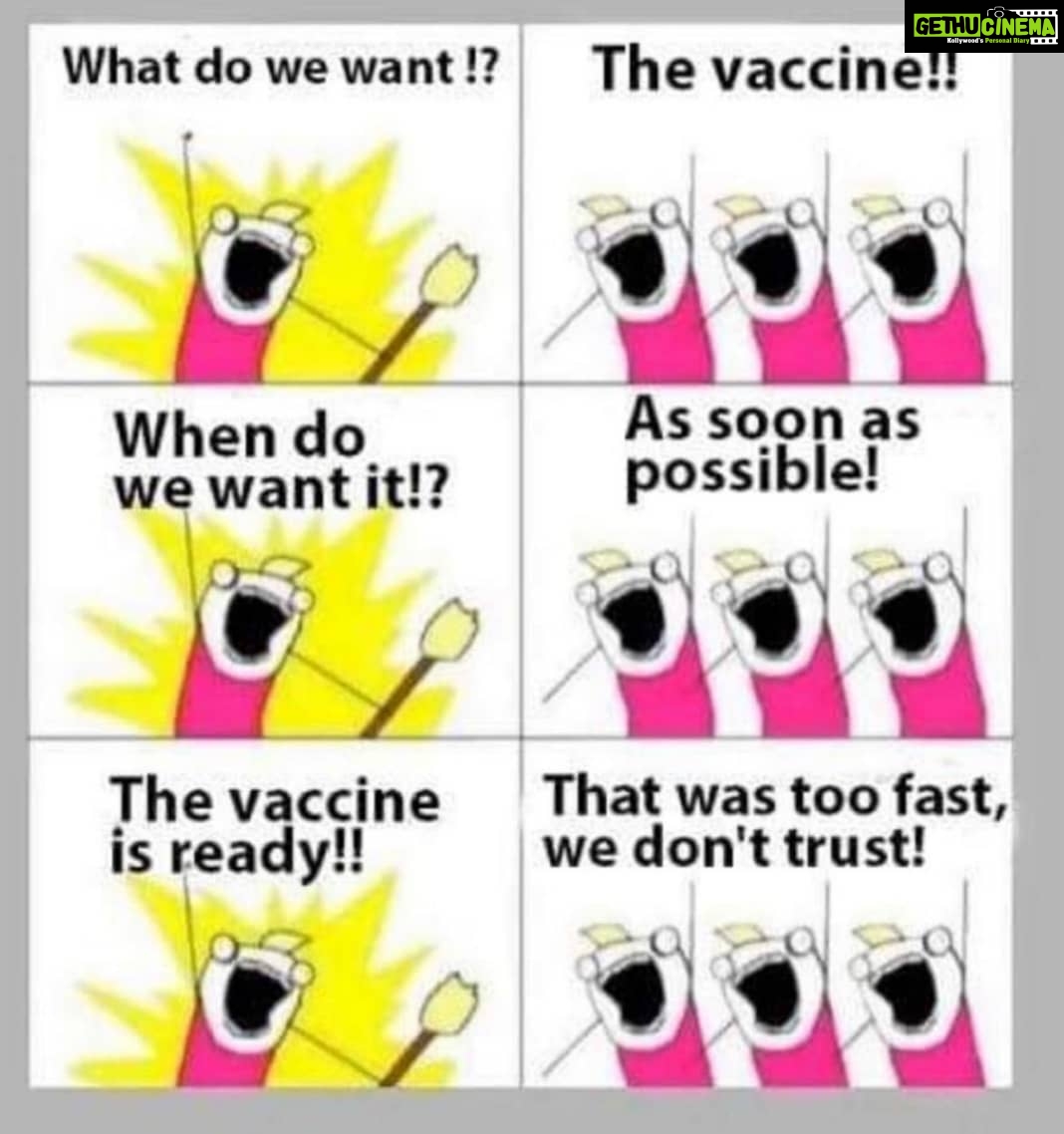 Minissha Lamba Instagram - Funny yet true... I know so many people who wouldn't take the vaccine if offered ASAP... How about you? Will you? What are your thoughts..