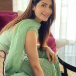 Monica Sharma Instagram - Day 2, Haryana Promotions in #delhi 🥝 . . . Wearing- @arakneofficial Styling- @renukadiyan9 ♥️ . . #delhi #haryanafilm #haryana #promotions #filmpromotions #movierelease #movie #cinema #hindicinema #hindifilm #day2 #ramada #ethenicwear #ethnicwear #seagreen #traditionalwear #indian #indiawear