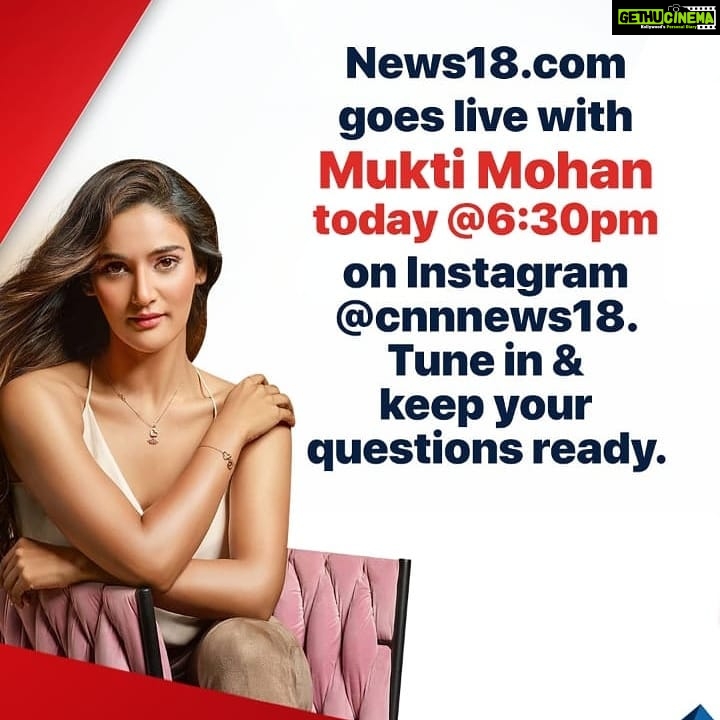 Mukti Mohan Instagram - Come join me Live on @cnnnews18 today at 6:30pm IST, 🥰 Let's have a heart to heart in this era of #SocialDistancing about love, family, work, fear, games how are you all coping with it all! Keep your questions ready ❤️🥳 for the chat with @negi_shrishti from CNN News18. @caratlane #StayConnected #StayHomeSaveLives #Covid19 #StayPositiveStayFit