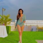 Navina Bole Instagram - Kya baat ayyy!!🧚‍♀️💚 Reel and Photography: @the_pixeleyes Monokini: @angelcroshet_swimwear Stylist: @style_deintrepide Make up and Hair: @sapna_celebritymakeupartist Location: @goldfinchmumbai #reelsinstagram #reeloftheday #reels #trending #trendingreels #trendingsongs #kyabaatay #monokini #poolside #sunkissed #windinmyhair #stilletos #swag #vibing #instareels #instagood #instagram #explorepage #navinabole #walk #weekend #weekendvibes Goldfinch Hotel Mumbai
