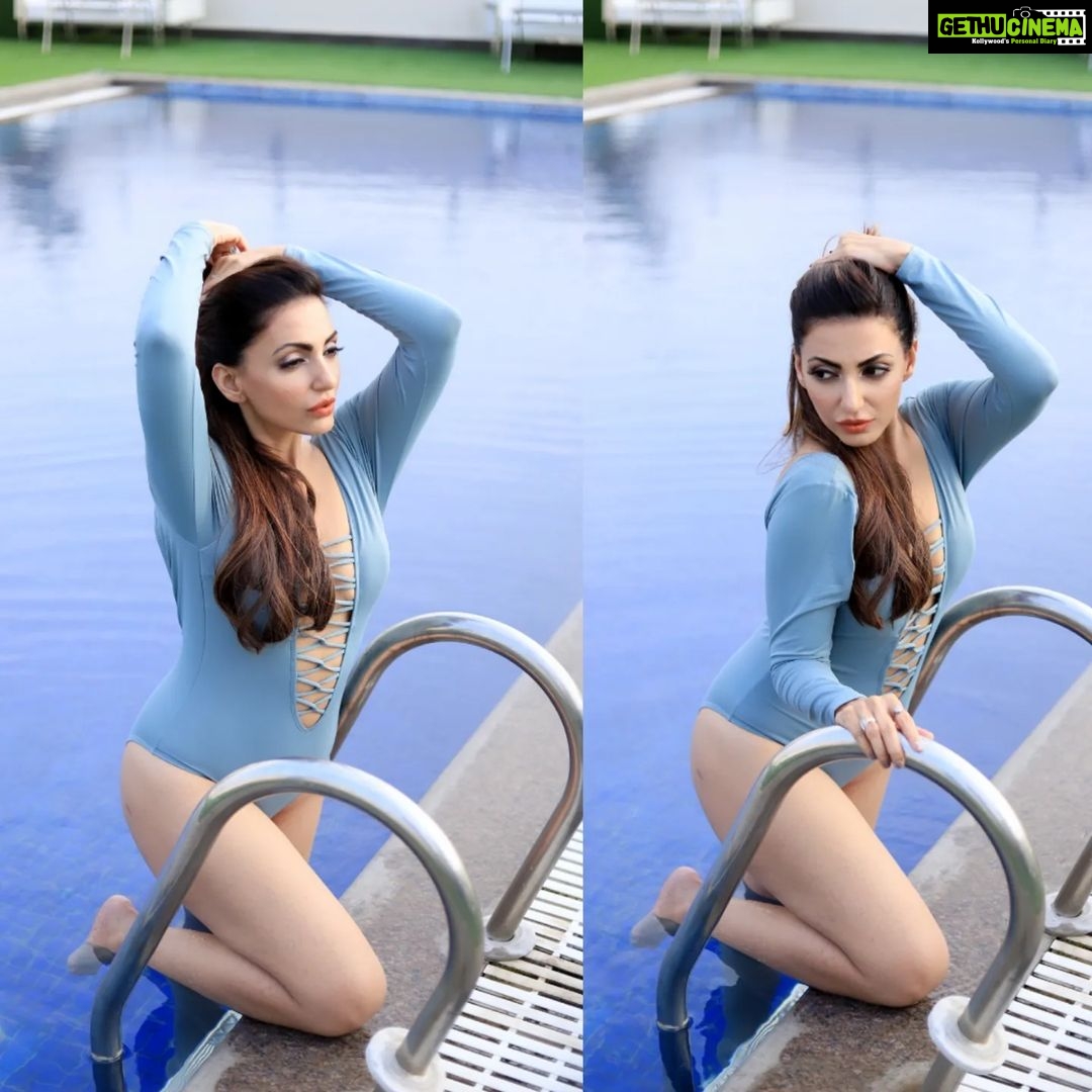 Navina Bole Instagram - Baby show me you can calm down. . ๐งโโ๏ธ๐ซ๐๐๐ Monokini : @angelcroshet_swimwear Photographer: @the_pixeleyes Stylist : @style_deintrepide Make up and Hair : @sapna_celebritymakeupartist Location : @goldfinchmumbai #picsoftheday #photos #ootd #monokini #poolside #instaphotos #instagram #instagood #vacayvibes #comfortableinmyskin #explorepageโจ #explore #navinabole #newpost #layout #collage #photoshoot #happysunday #positivevibes Goldfinch Hotel Mumbai