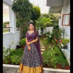 Navya Swamy Instagram - Festive feels🥰🥰 Half saree by @riya_designing_studio #festivewear #festivaltime #krishnashtami #lategram #latepost #designer #halfsaree #indian #instaphoto #blessed #thankful #navyaswamy