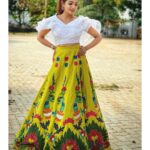 Navya Swamy Instagram - Wearing @tasyacouture ‘s most beautiful signature painting lehenga. Designed by @mittu_reddy #lehenga #lehengalove #painting #designer #indian #indowestern #ootd #instapic #instafashion #instadaily #blessed #thankful #navyaswamy