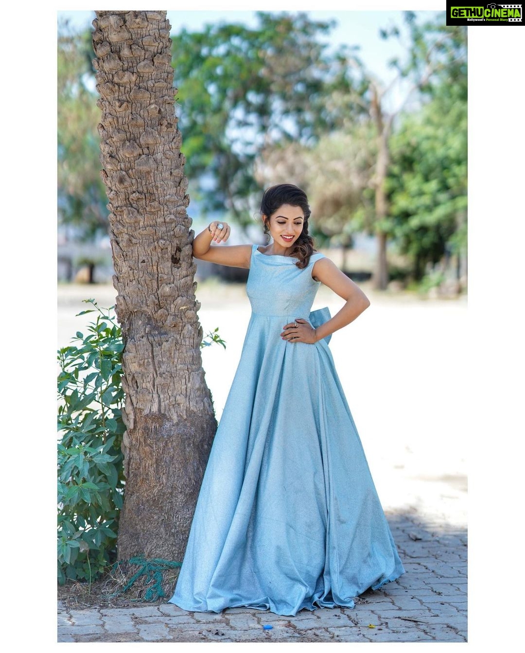 Navya Swamy Instagram - Twirling in this beautiful gown by @tasyacouture ❤️❤️ Pictures by @futureframesphotography H & M.U @chinnahair_stylist #dolledup #sridevidramacompany #etv #event #show #gown #designer #ootd #instapic #instadaily #blessed #thankful #navyaswamy