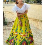 Navya Swamy Instagram - Wearing @tasyacouture ‘s most beautiful signature painting lehenga. Designed by @mittu_reddy #lehenga #lehengalove #painting #designer #indian #indowestern #ootd #instapic #instafashion #instadaily #blessed #thankful #navyaswamy