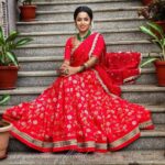 Navya Swamy Instagram - There is a shade of red for every woman. - Audrey Hepburn Outfit- @kowshiki_couture #lehenga #lehengacholi #indianfashion #indiandesigns #designerwear #festivewear #festivalfashion #alltimefavorite #shootdiaries #diwali #lategram #instagram #thankful #blessed #navyaswamy