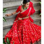 Navya Swamy Instagram - There is a shade of red for every woman. - Audrey Hepburn Outfit- @kowshiki_couture #lehenga #lehengacholi #indianfashion #indiandesigns #designerwear #festivewear #festivalfashion #alltimefavorite #shootdiaries #diwali #lategram #instagram #thankful #blessed #navyaswamy