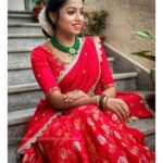 Navya Swamy Instagram - There is a shade of red for every woman. - Audrey Hepburn Outfit- @kowshiki_couture #lehenga #lehengacholi #indianfashion #indiandesigns #designerwear #festivewear #festivalfashion #alltimefavorite #shootdiaries #diwali #lategram #instagram #thankful #blessed #navyaswamy
