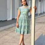 Navya Swamy Instagram - Stand still, smile and be strong… Even if others are not… Even if others will not… And even if others cannot. Wearing this frock from @rakeshearneofficial Designed by @rakesh_earne