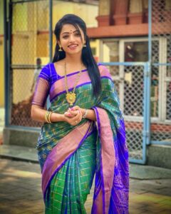 Navya Swamy Instagram - Happy Ugadhi everyone🥰 
May you have a new year filled with love, laughter, good health, joy & fulfilment❤️