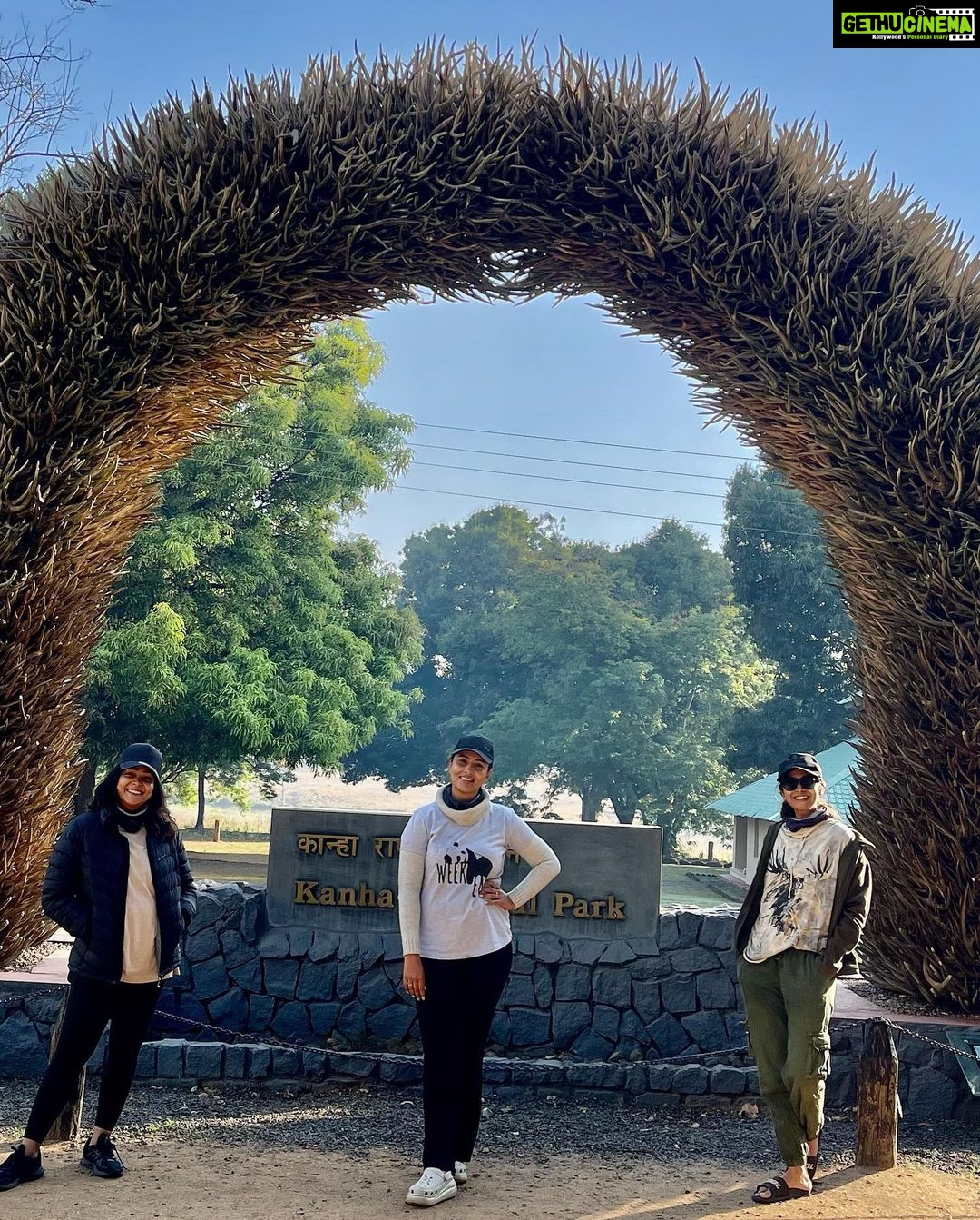 Neha Gowda Instagram - Few scenes from kanha trip #Nofilter #nomakeup Jus filled with passion and love !!❤️ #kanmanisinkanha Many are asking for what does this hashtag mean 😜 So it’s kanmanis in kanha!!! #selflove In frame @anupamagowda kanmani @ishitavarsha_official kanmani @neharamakrishna kanmani Kanha National Park