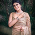 Nimeshika Radhakrishnan Instagram - 🤎🤎🤎. Makeover by : @makeup_by_kez Costume by : @stitchhousesalem Hairdo by ; @banu_hairstylist_sareedrapist ; lens: @haran_official_ ; Jewel by ; @new_ideas_fashions