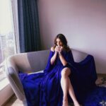 Nitibha Kaul Instagram - My hobby is to pretend I’m a princess & get pictutes in a room fit for one 👸🏻 Wearing the stunning @saishashindeofficial @officialsaishashinde #HotelRoomViews #BlueGown #PrincessTreatment #NKStyles #Throwback #FashionWeekOuttakes