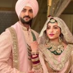 Niyati Fatnani Instagram - Kya Bolte ho, karloon Chichad Singh se Shaadi? 😉 -Ginny Grewal . . . . . #gityawedding #ginnigrewal #aditya #channamereya #gitya #inshoot #niyatifatnani #bridal