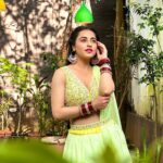Niyati Fatnani Instagram - Blossom🌻 Wearing: @neerusindia X @nehaadhvikmahajan 📍: Neerus Santacruz . . . . #yellow #lehenga #ethnicwear #niyatifatnani