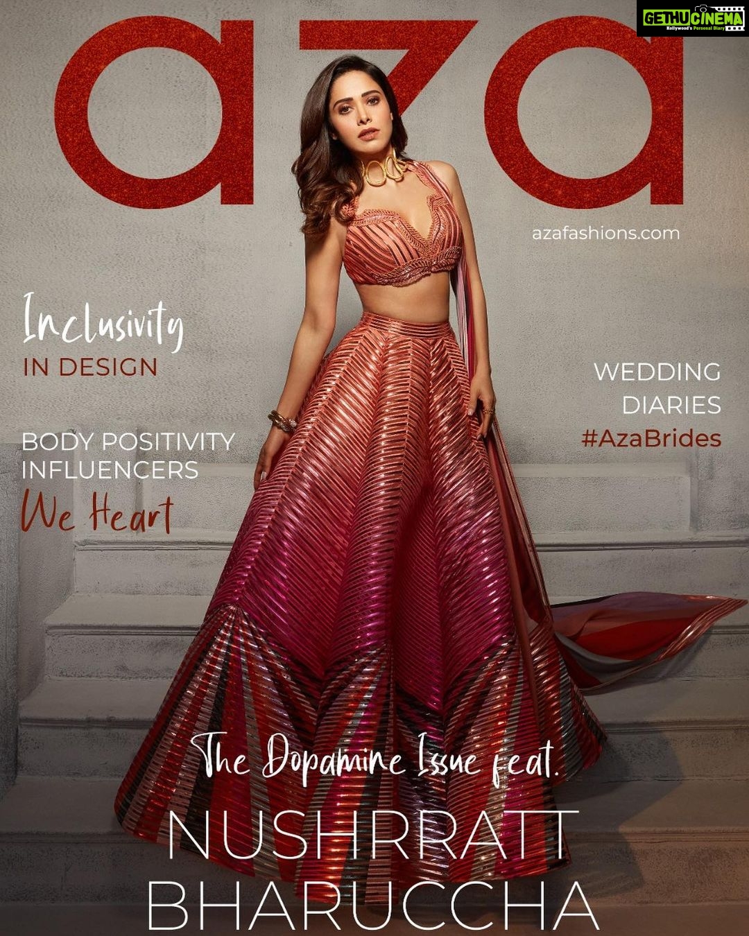 Nushrratt Bharuccha Instagram - Presenting @azafashions Magazine, The Dopamine Issue ft. India’s Sweety, Chhorii & Dream Girl @nushrrattbharuccha. #NushrrattBharuccha by any other name, in any role would be just as versatile. She’s the epitome of a confident, self-made woman who is not afraid to follow her instinct and try new things. Be it the anti-hero, a condom salesman, or a housemaid with shades of grey, she has boldly taken up roles her contemporaries would think twice about, and wowed the audience each time with her brilliant and realistic portrayal of these characters. She celebrates all things Bollywood – be it the music (nails the lyrics of all 90s numbers), the melodramatic dialogues (wails “ruk jao” or “meri awaaz suno” at will) or the dance. The talented actor has worked in everything from OTT, television and regional cinema to ads and music videos. In our exclusive #AzaMagazine cover story, the livewire opens up to Aza on her ‘colourful journey’ thus far, forthcoming projects and why a dessert named after her would be called ‘All That Drama!’ (link in bio): https://magazine.azafashions.com/books/ctoy/ Outfit: @amitaggarwalofficial ; Necklace:@misho_designs Editor: @devanginishar Photographer: @shivamguptaphotography Interview: @sreemita_bhattacharya Creative Direction: @amedithi Styled by: @nidhijeswani Styling Assistant: @sushmita_makhija Makeup by: @vardannayak Hairstyling : @ashwini_hairstylist Artist PR agency: @spicesocial #aza #azfashions #amitaggarwal #coverstory #celebritystyle #sonuketitukisweety #dreamgirl #pyaarkapunchnama