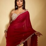 Nushrratt Bharuccha Instagram - They said I could be anything so I chose to be The Girl in A Red Saree🌹 Saree @bhumikasharmaofficial Jewelry @neetaboochrajewellery Stylist @nidhijeswani Makeup @tanvismarathe Hair @ashwini_hairstylist Photos @shivamguptaphotography
