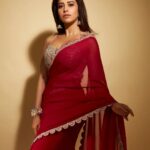 Nushrratt Bharuccha Instagram - They said I could be anything so I chose to be The Girl in A Red Saree🌹 Saree @bhumikasharmaofficial Jewelry @neetaboochrajewellery Stylist @nidhijeswani Makeup @tanvismarathe Hair @ashwini_hairstylist Photos @shivamguptaphotography