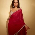 Nushrratt Bharuccha Instagram - They said I could be anything so I chose to be The Girl in A Red Saree🌹 Saree @bhumikasharmaofficial Jewelry @neetaboochrajewellery Stylist @nidhijeswani Makeup @tanvismarathe Hair @ashwini_hairstylist Photos @shivamguptaphotography