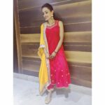 Parul Chauhan Instagram - Always dress well but keep it simple." Thnk u so much @vastrabyekta for this beautiful dress💕💕💕💕 Thnk u @official_pf_buttons_and_bows for this beautiful golden juti💕💕💕💕💕