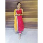 Parul Chauhan Instagram - Always dress well but keep it simple." Thnk u so much @vastrabyekta for this beautiful dress💕💕💕💕 Thnk u @official_pf_buttons_and_bows for this beautiful golden juti💕💕💕💕💕