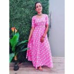 Parul Chauhan Instagram - Thank u @aurea.in for this beautiful peacock choker set Pink long Frock Style Kurti With Plazo ❤️ Thank u so much @labelgrowease Guys plz follow them n get more amazing stuff ❤️😘😘❤️😘❤️😘❤️😘