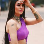 Pavitra Punia Instagram - Tribal feels 💜 #lilac #mood #pavitraapuniya #fashion #style #glam #boho #tribal