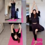Payal Ghosh Instagram - “Yoga is a light, which once lit, will never dim. The better your practice, the brighter the flame.” #internationalyogaday #yoga #love 🖤🖤
