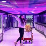 Pooja Sawant Instagram - Nothing .. just saw purple light at airport 💜✈️ London Heathrow International Airport.