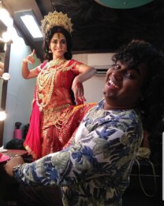 Pooja Sharma Instagram - The Mahishasur ( 'cuz of the hair) to my Mahishasurmardini. Happy Birthday @instaloku.d #makeupartist #joy #mahakalianthhiaarambhhai
