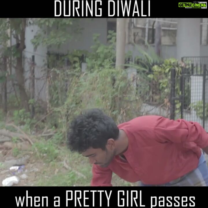 Pradeep Ranganathan Instagram - DIWALI ATTROCITIES... When a girl crosses :p