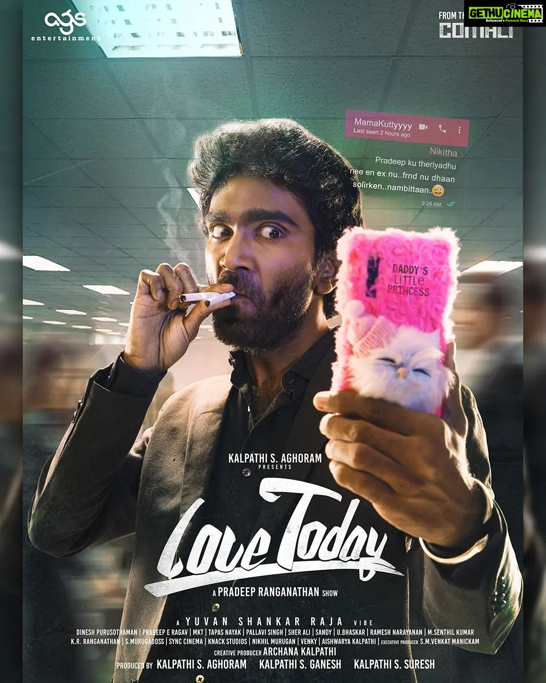 Pradeep Ranganathan - 119.4K Likes - #LoveToday
Thanks to wonderful #Ags ❤️ for this movie.
Wait for it :)
@pradeep_ranganathan @agsentertainment #KalpathiGanesh #KalpathiSuresh @itsyuvan #Sathyaraj @radikaasarathkumar #YogiBabu @archanakalpathi @aishwaryakalpathi @venkat.manickam @dineshkumarpurushothaman @pradeeperagav @mkt.tribe @_ivanaofficial @raveena1166 @adithyakathir #FinallyBhaarath @akshaya__udayakumar @prathananathan @onlynikil #nm @vijayvaradharaj @aajeedh_khalique @iamsandy_off @pallavi_85 @savitha.radhakrishnan