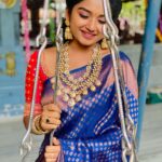 Preethi Sharma Instagram - Lovely saree from @ashas_womens_collection 🫶🏻 Beautiful blouse designed by @lakshana_designer_studio ✨🫶🏻 Beautiful jewellery from @new_ideas_fashions ✨