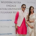 Preeti Jhangiani Instagram - At the fabulous conclave for @wsengage and @icfujairah with the ever gracious @parthipthyagarajan and the beautiful @dina_el_dina Thank you @geishadesigns 💕it’s the first time I’m wearing one of your beautiful saris and I love it! Jewellery by @hemakhasturilabel Pictures courtesy @magicmotionmedia Styled by @gentleman_gaga #weddingsutraengage #intercontinentallife #destinationweddings