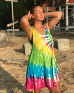 Preeti Jhangiani Instagram - And my love for #tieanddye continues #localfashion #islandwear #vibrantcolors #sea #sand #sun