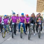 Preeti Jhangiani Instagram - What an amazing atmosphere at 7am at the Thyagaraj Stadium in New Delhi as @dabasparvin and I flagged off the International Women’s day Cyclothon for gender equality and a green future, along with @kmmalleswari The first Indian woman to win an Olympic medal and @shombi.sharp UN resident commissioner in India! Fantastic initiative by @delhigovdigital and @delhieducationdoe ! Thank you @paras.mendiratta.clicks for the pictures! @wordsworkpr