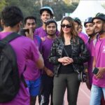 Preeti Jhangiani Instagram - What an amazing atmosphere at 7am at the Thyagaraj Stadium in New Delhi as @dabasparvin and I flagged off the International Women’s day Cyclothon for gender equality and a green future, along with @kmmalleswari The first Indian woman to win an Olympic medal and @shombi.sharp UN resident commissioner in India! Fantastic initiative by @delhigovdigital and @delhieducationdoe ! Thank you @paras.mendiratta.clicks for the pictures! @wordsworkpr