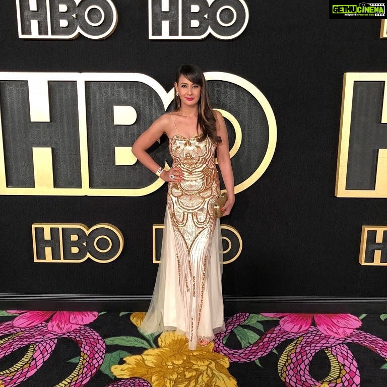 Preeti Jhangiani Instagram - At the @hbo post #emmys party #redcarpet held at the iconic Pacific Design Centre #losangeles #la Thank you @hbo #billybutchkavitz #poojabatra , @adsinghdesigns #adsingh and @satyanifinejewels ❤️ #hbo #emmys2018 #hboemmyparty PDC | Pacific Design Center