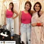 Preeti Jhangiani Instagram - Congratulations @reshmamerchant @aparnabadlani and @atosa_mumbai on this beautiful new store! #repost @viralbhayani with @get_repost ・・・ Pretty cat 🙀 @jhangianipreeti with designer @reshmamerchant at @atosa_mumbai launch at Pali Mala Road. @viralbhayani